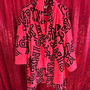 PINK Victoria's Secret Fuchsia Robe with Black Accents